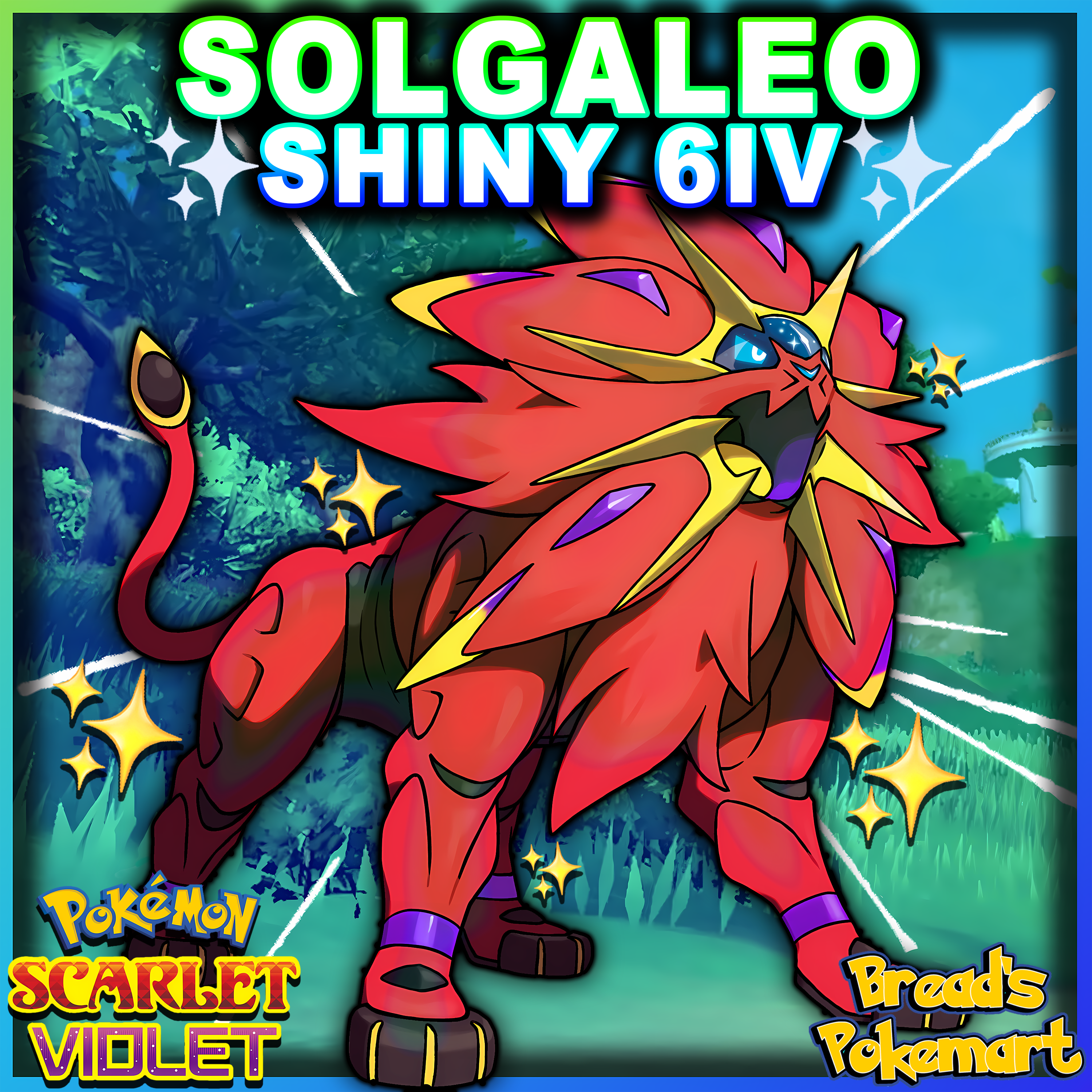 shiny solgaleo pokemon card Shiny 6IV Solgaleo - lv100 Legendary