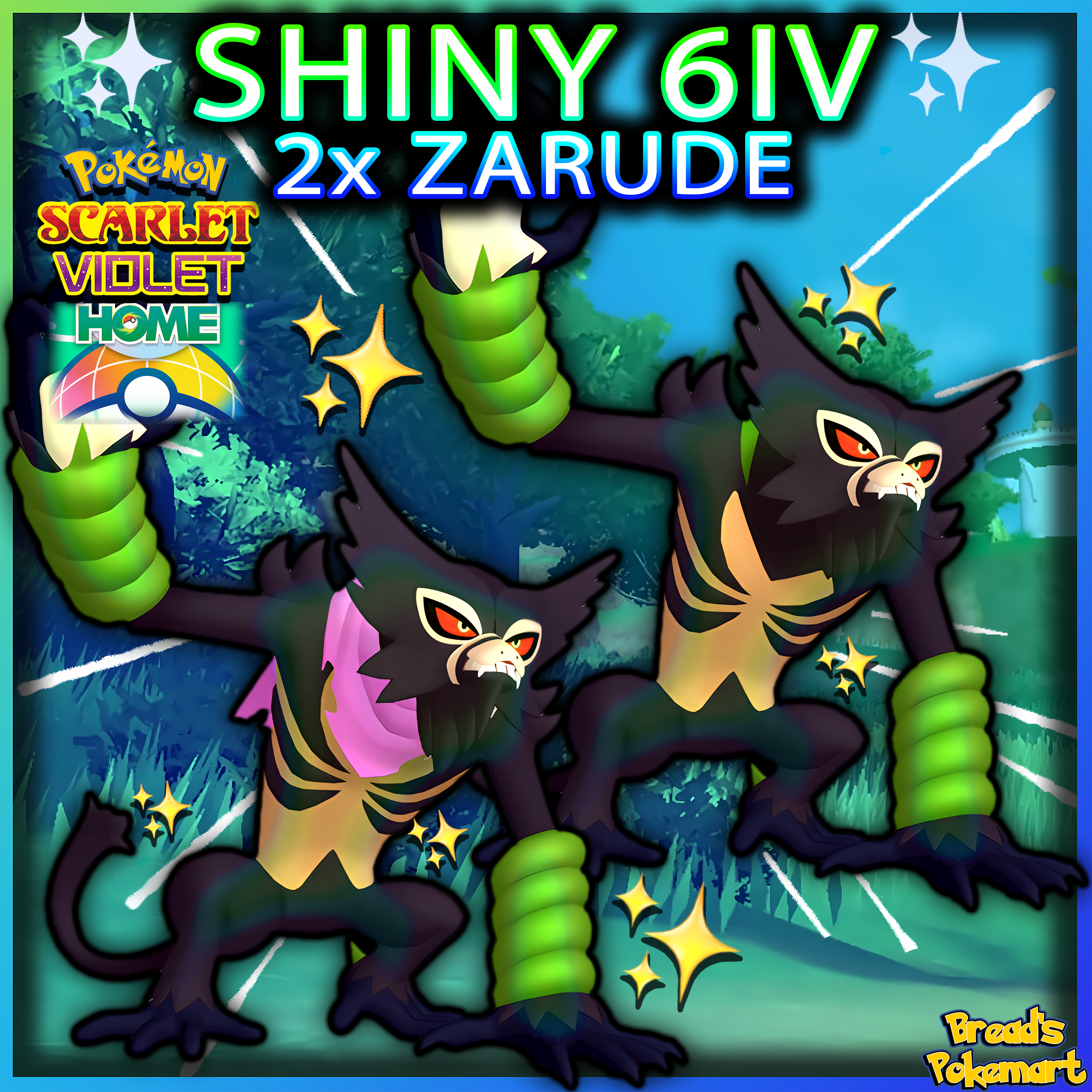 Shiny 6IV Zarude Forms Unlocked Shiny Mythicals Lv100 EVs Home shiny-6iv-zarude-forms-unlocked-shiny-mythicals-lv100-evs-home