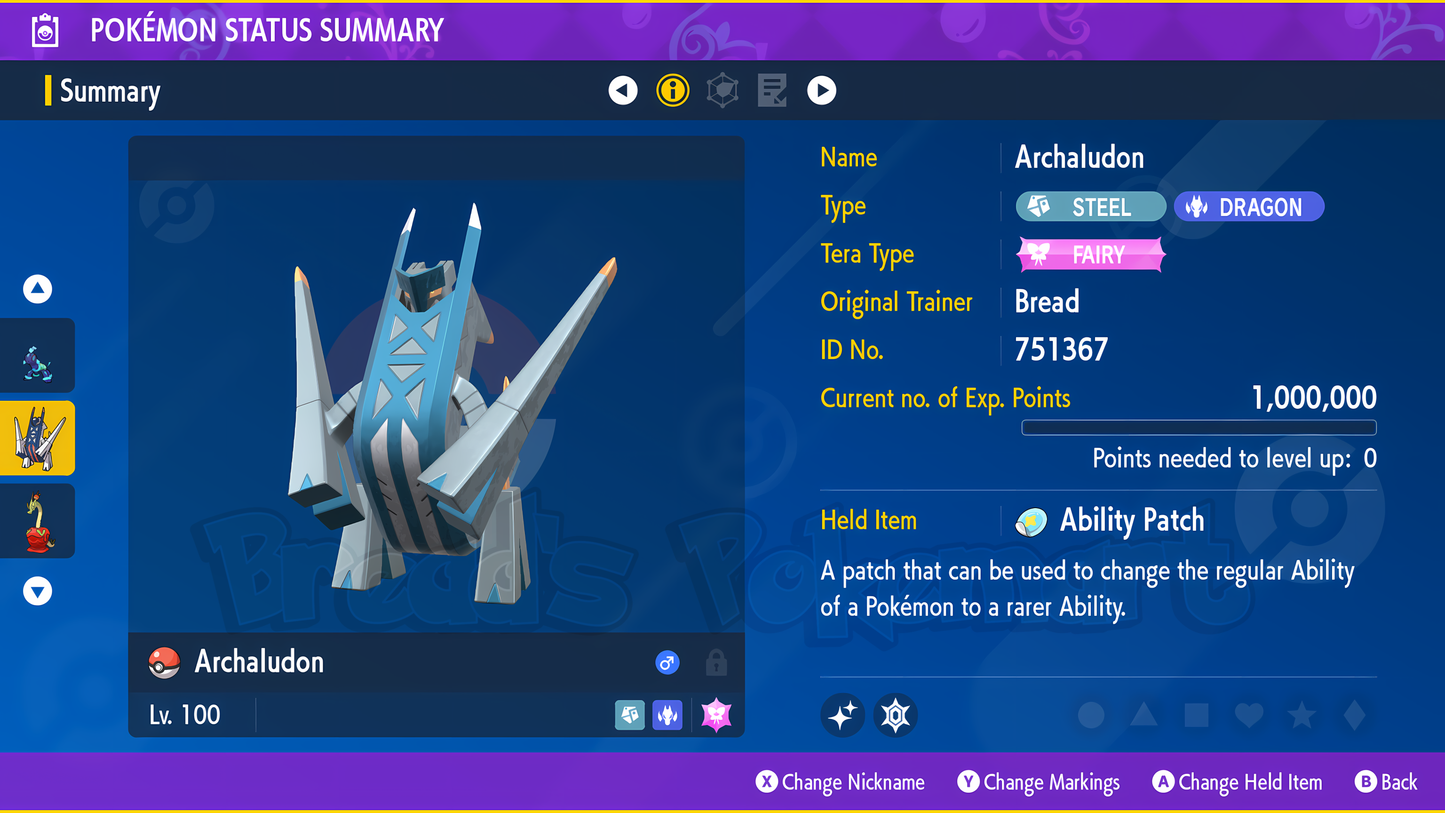 Shiny 6IV Archaludon - lv100 Competitive Battle Ready + EVs