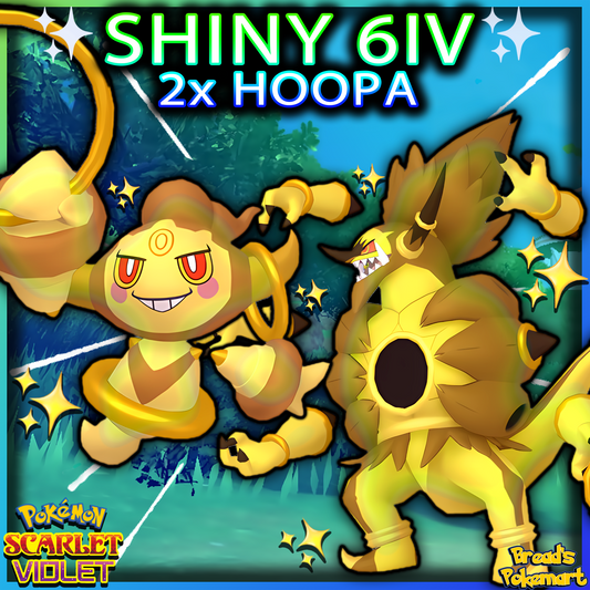 Shiny 6IV Hoopa Confined + Unbound - lv100 Mythicals Pack - Battle Ready + EVs