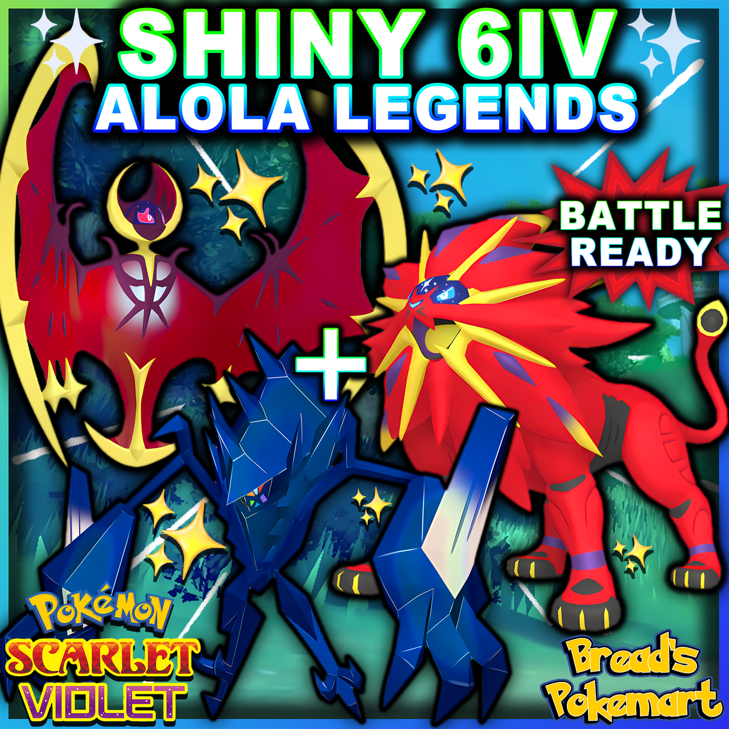 Shiny 6IV Alolan Legendaries - Solgaleo, Lunala, & Necrozma - lv100 Events