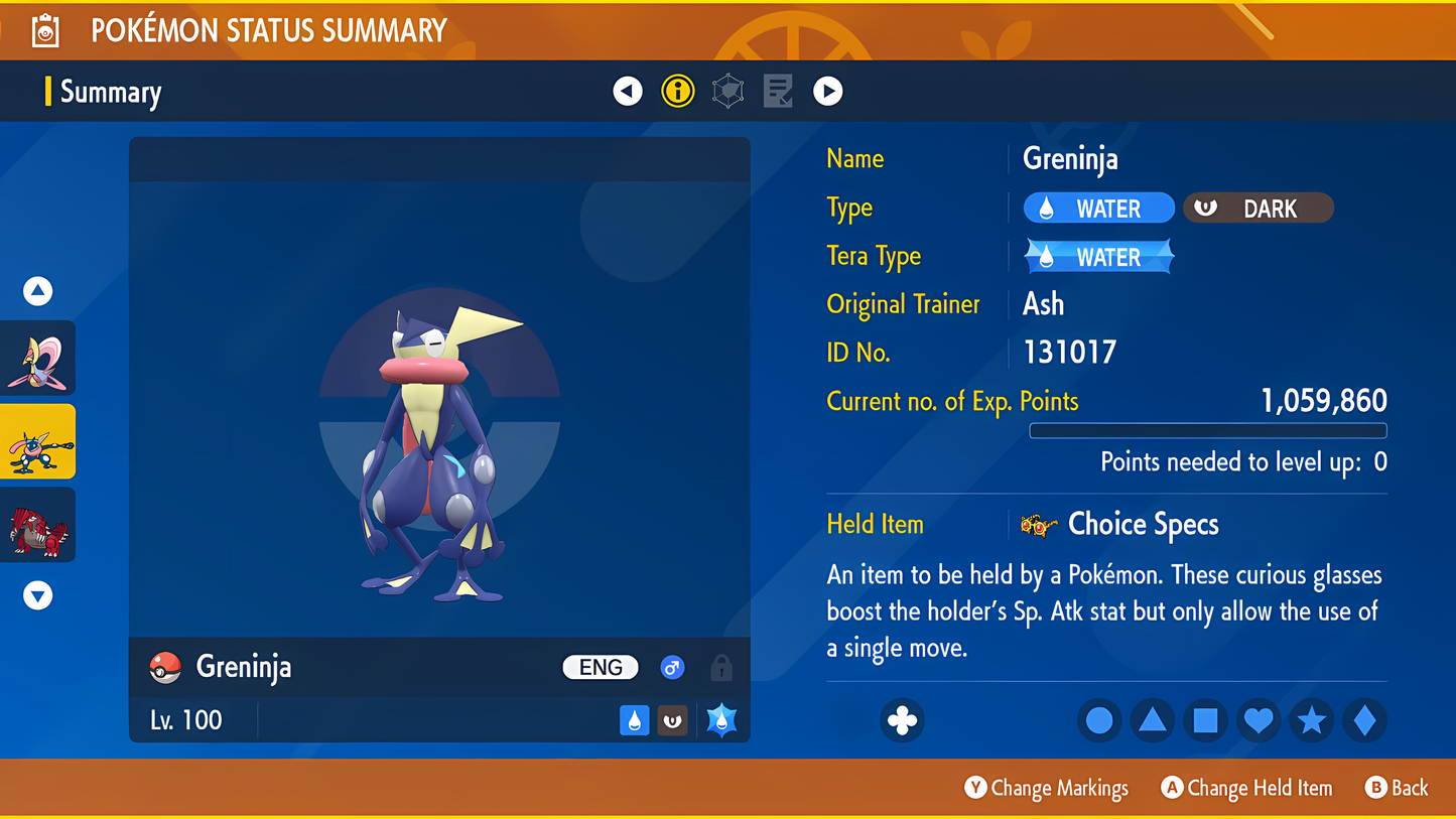 6IV Battle Bond "Ash" Greninja - Rare Event - Battle Ready + EVs