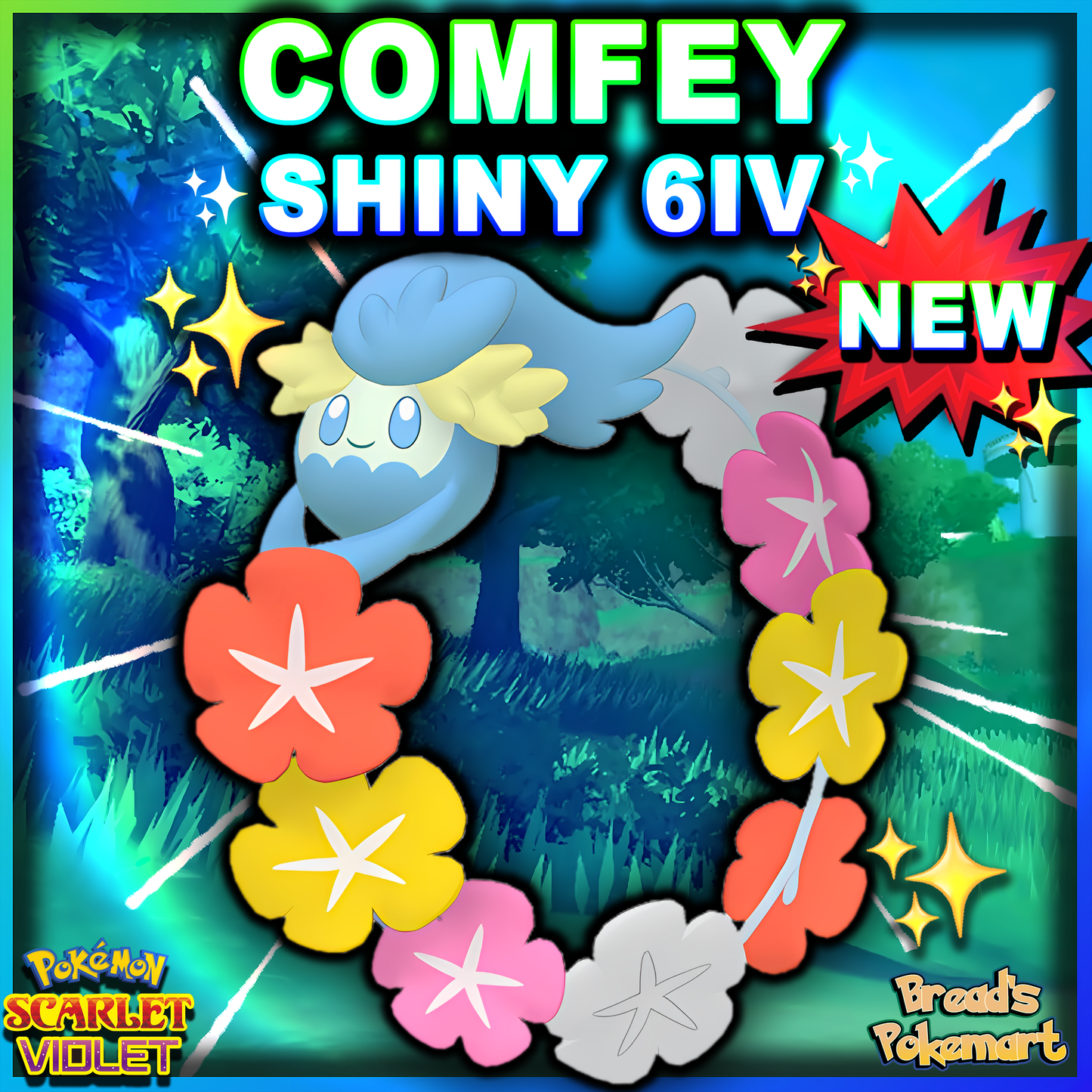 Shiny 6IV Comfey - Battle Ready + EVs - lv100