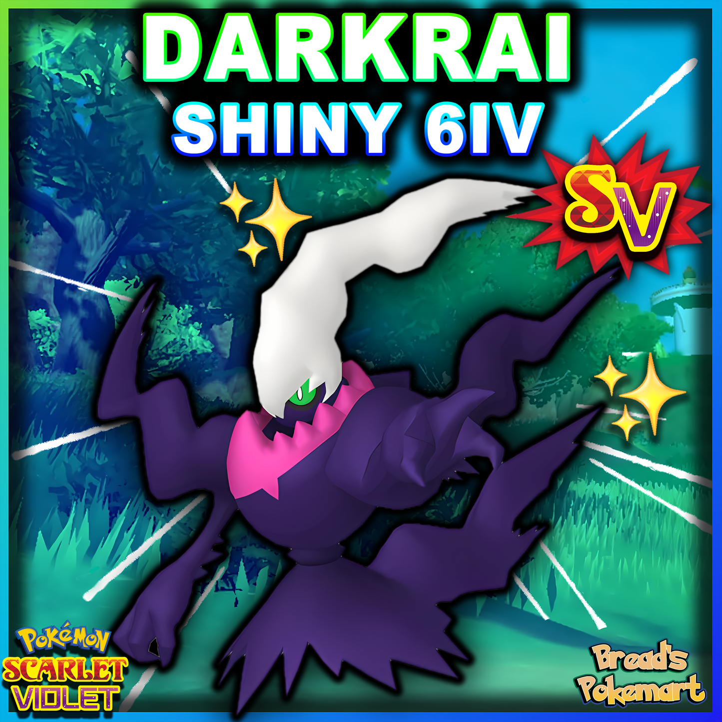 Shiny 6IV Darkrai - lv100 Mythical - Battle Ready + EVs