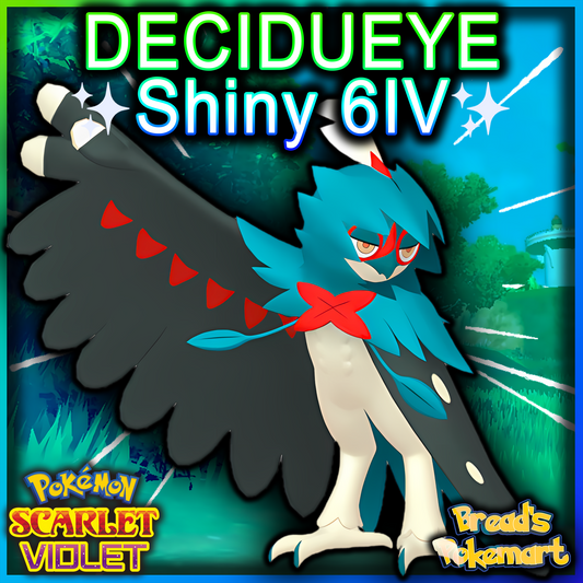 Shiny 6IV Decidueye - Battle Ready + EVs - lv100