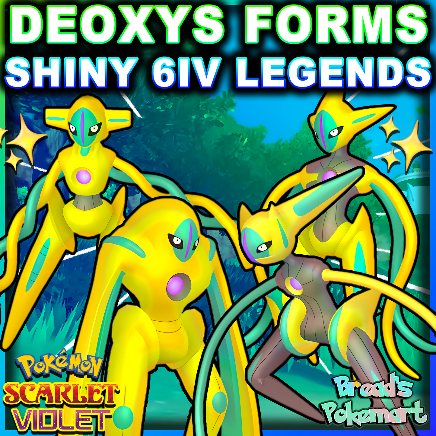 Shiny 6IV Deoyxs Forms - Bundle of All 4 - Battle Ready +EVs