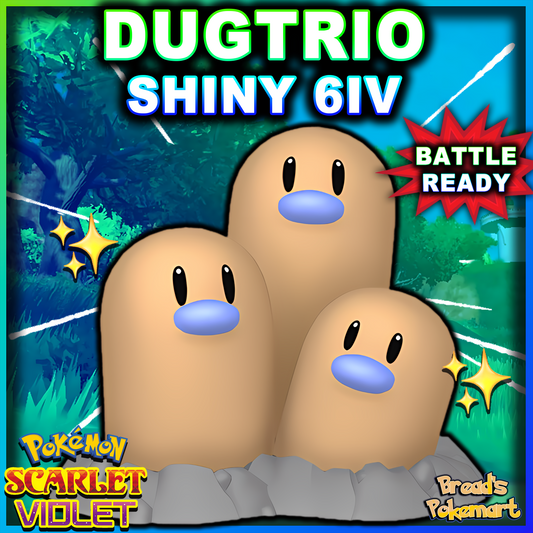 Shiny 6IV Kanto Dugtrio - Battle Ready + EVs - lv100