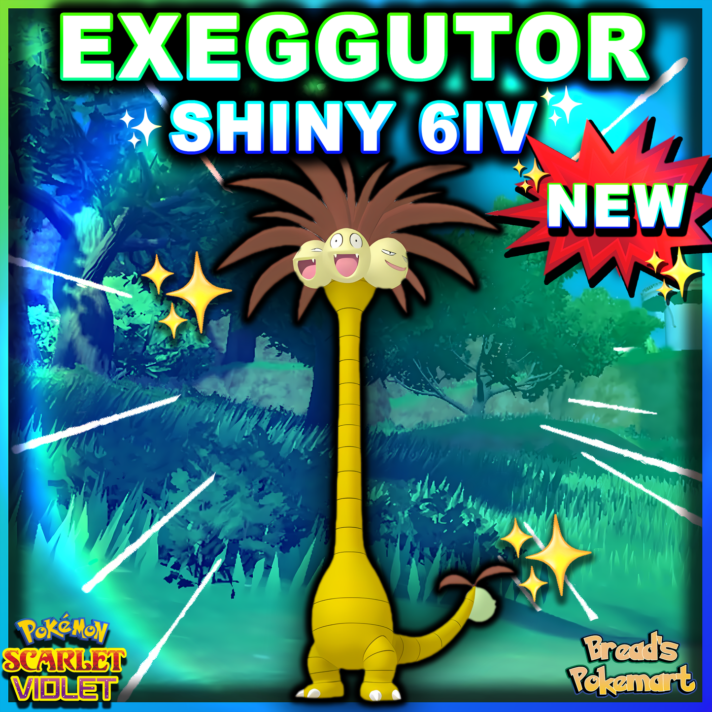 Shiny 6IV Alolan Exeggutor - Battle Ready + EVs - lv100