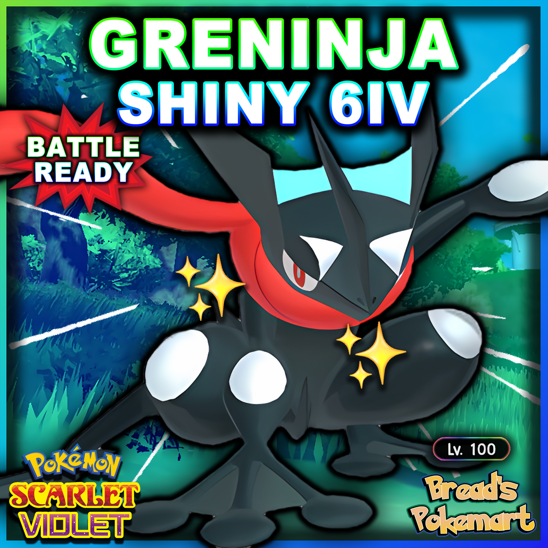 Shiny 6IV Greninja - Battle Ready + EVs - lv100 Bread's Pokemart Shiny 6IV Greninja - Battle Ready + EVs - lv100 Bread's Pokemart