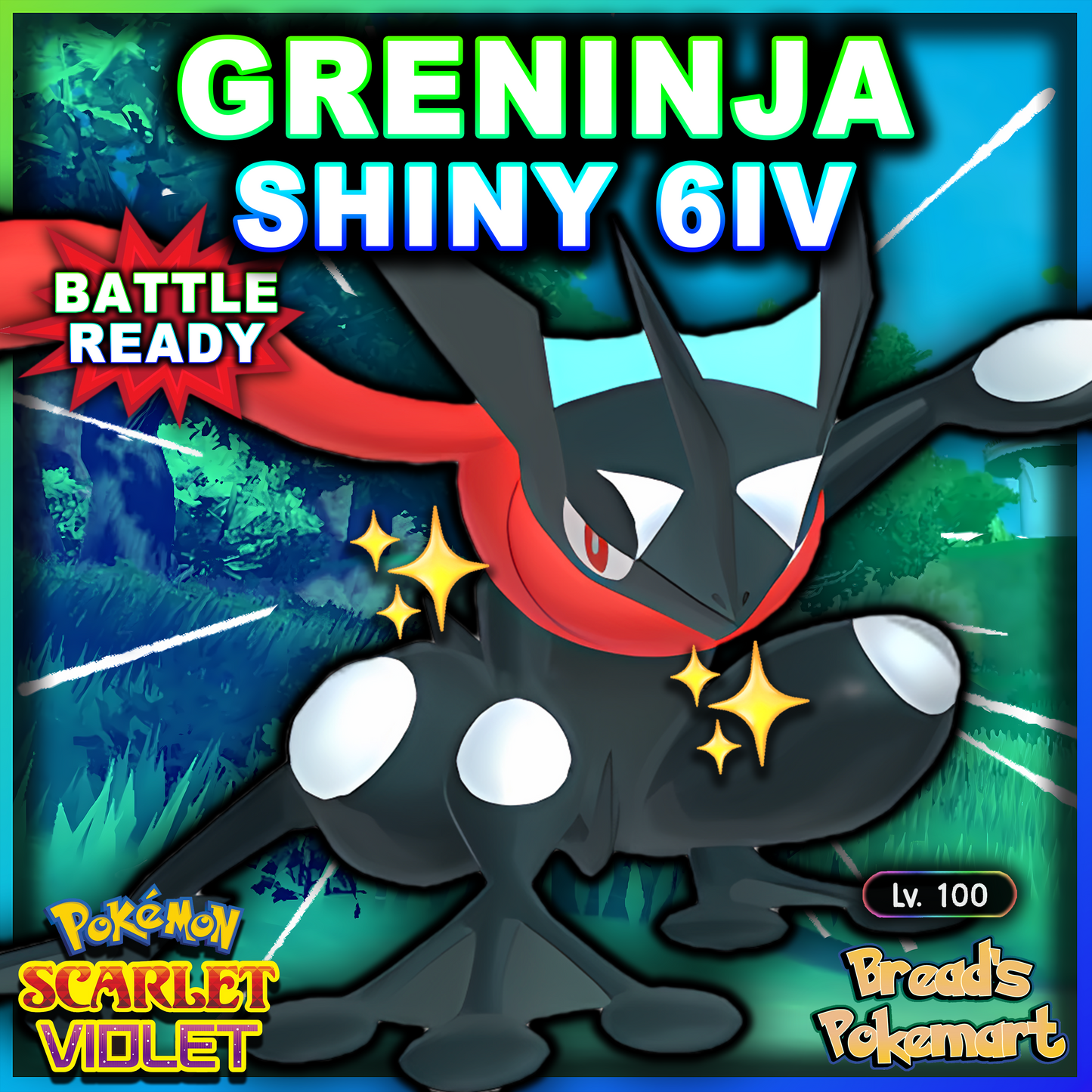 Shiny 6IV Greninja - Battle Ready + EVs - lv100