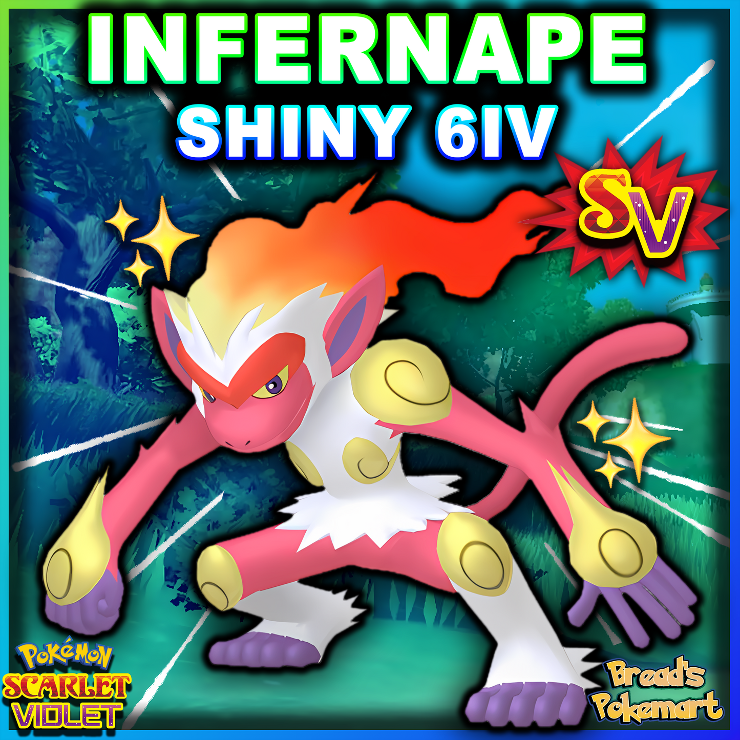 Shiny 6IV Infernape - Battle Ready + EVs - lv100