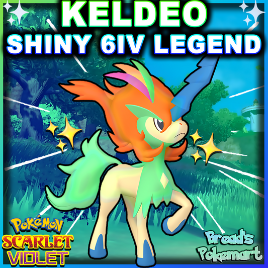 Shiny 6IV Keldeo - lv100 Mythical - Battle Ready + EVs