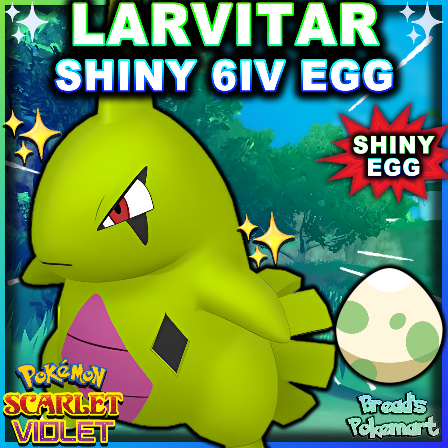 Shiny 6IV Larvitar Egg - Hatch your own shiny!