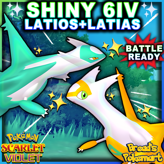 Shiny 6IV Latias + Latios - lv100 Legendaries - BOTH - Battle Ready + EVs