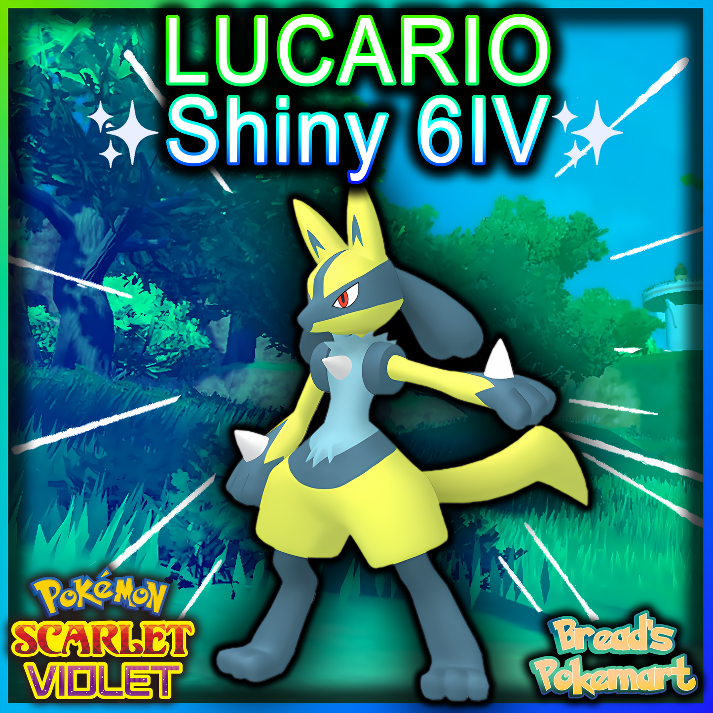 Shiny 6IV Lucario - Battle Ready + EVs - lv100