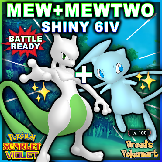 Mew + Mewtwo Shiny 6IV (BOTH) - lv100 Legendaries