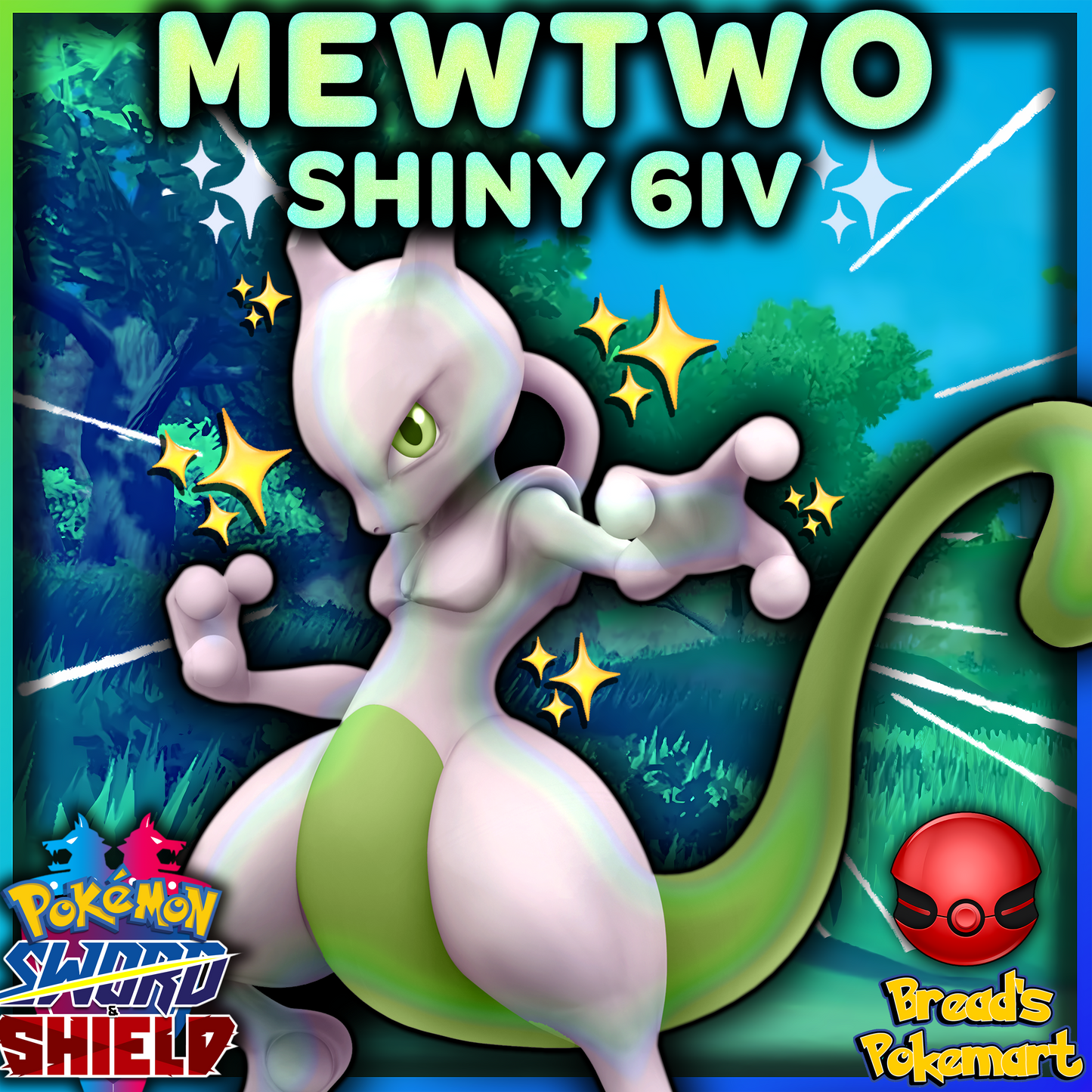 Shiny 6IV Mewtwo - Competitive Battle Ready - lv100 Event Legendary