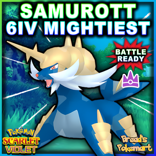 6IV Samurott Unrivaled - Mightiest Mark - Raid Caught - Battle Ready + EVs