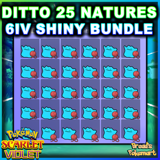 25x Shiny 6IV Ditto - Masuda Method Ready - Japanese - ALL Natures