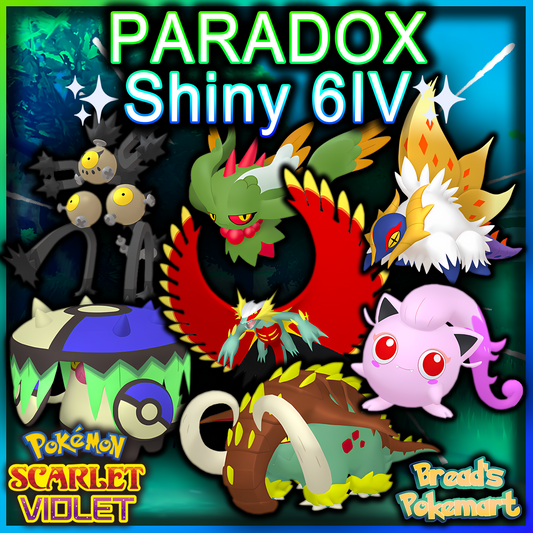 Shiny 6IV Past Paradox - All 7 Battle Ready + EV Trained - lv100