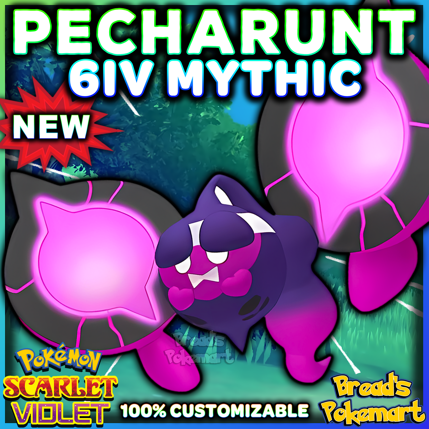 6IV Pecharunt - lv100 Mythical - Battle Ready + EVs