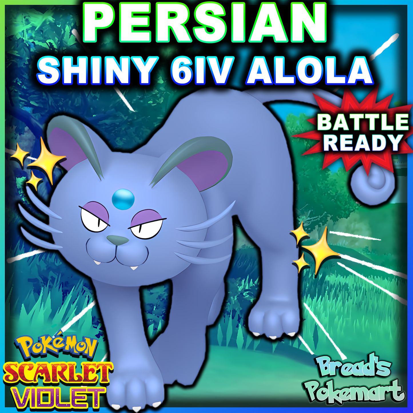 Shiny 6IV Alolan Persian - Battle Ready + EVs - lv100