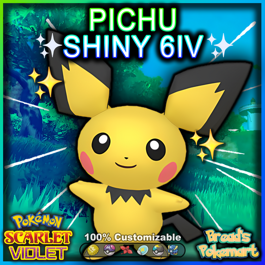 Shiny 6IV Pichu - lv1 Ready to Raise