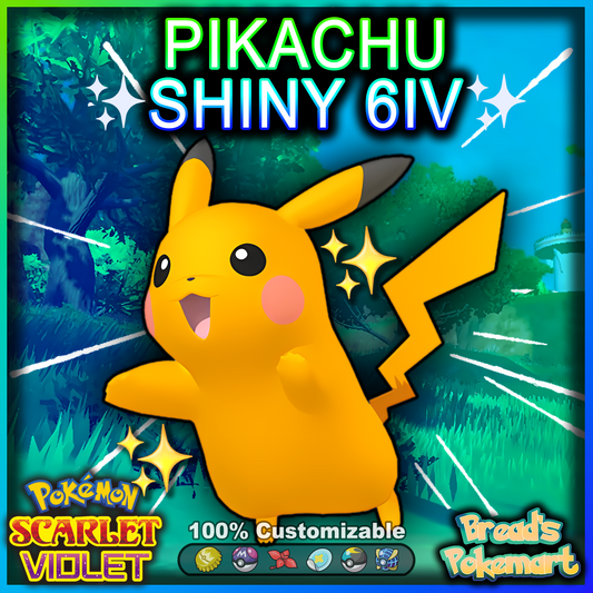 Shiny 6IV Pikachu - lv100 Competitive Battle Ready + EVs