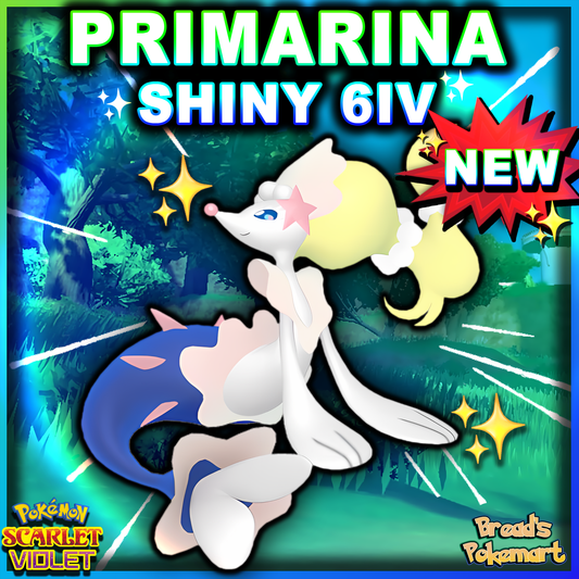 Shiny 6IV Primarina - Battle Ready + EVs - lv100