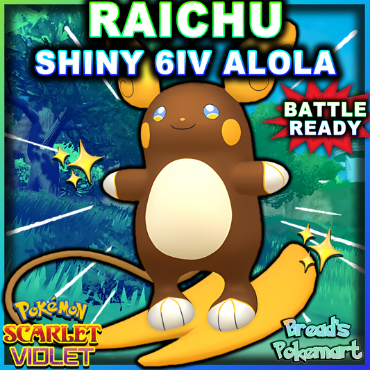 Shiny 6IV Alolan Raichu - Battle Ready + EVs - lv100