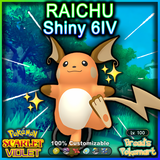 Shiny 6IV Kanto Raichu - Battle Ready + EVs - lv100