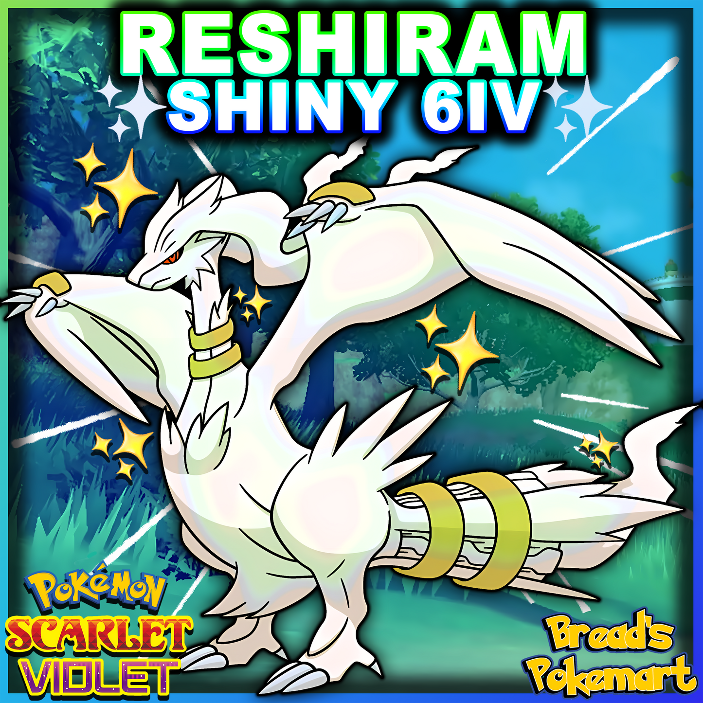 Shiny 6IV Reshiram - lv100 Legendary - Battle Ready + EVs