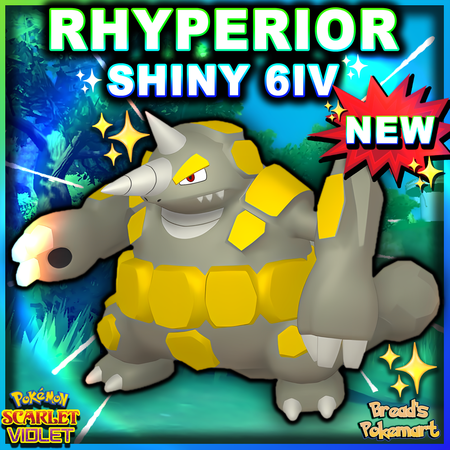 Shiny 6IV Rhyperior - Battle Ready + EVs - lv100