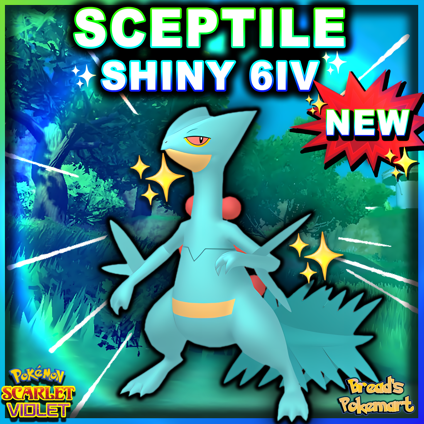 Shiny 6IV Sceptile - Battle Ready + EVs - lv100