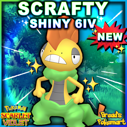 Shiny 6IV Scrafty - Battle Ready + EVs - lv100