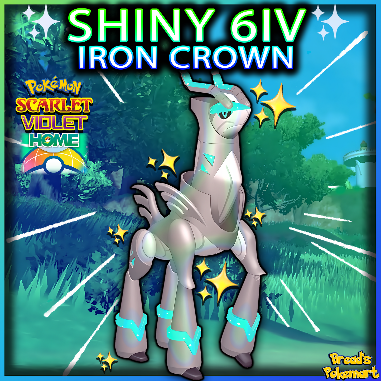 Shiny 6IV Iron Crown - Unlocked Shiny Paradox - lv100 + EVs - Home