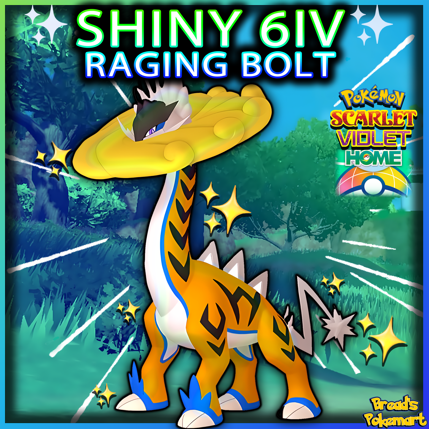 Shiny 6IV Raging Bolt - Unlocked Shiny Paradox - lv100 + EVs - Home