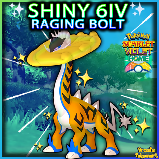 Shiny 6IV Raging Bolt - Unlocked Shiny Paradox - lv100 + EVs - Home