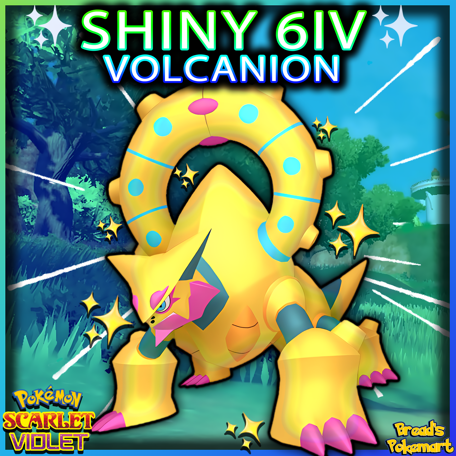 shiny volcanion pokemon card Shiny 6IV Volcanion - lv100 Mythical