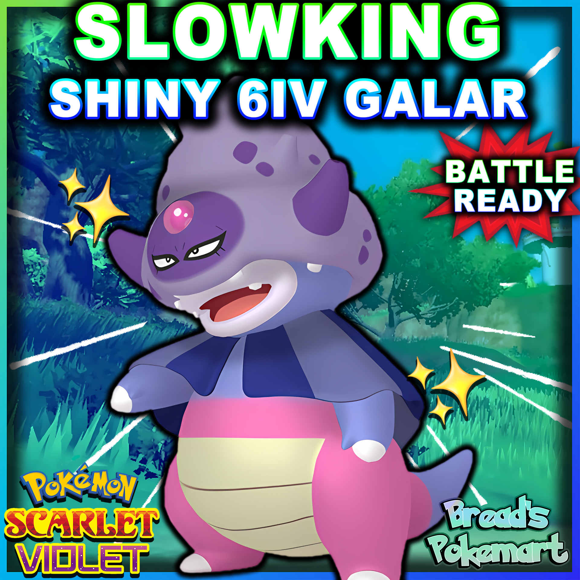 Shiny 6IV Galar Slowking - Battle Ready + EVs - lv100  Bread's Pokemart