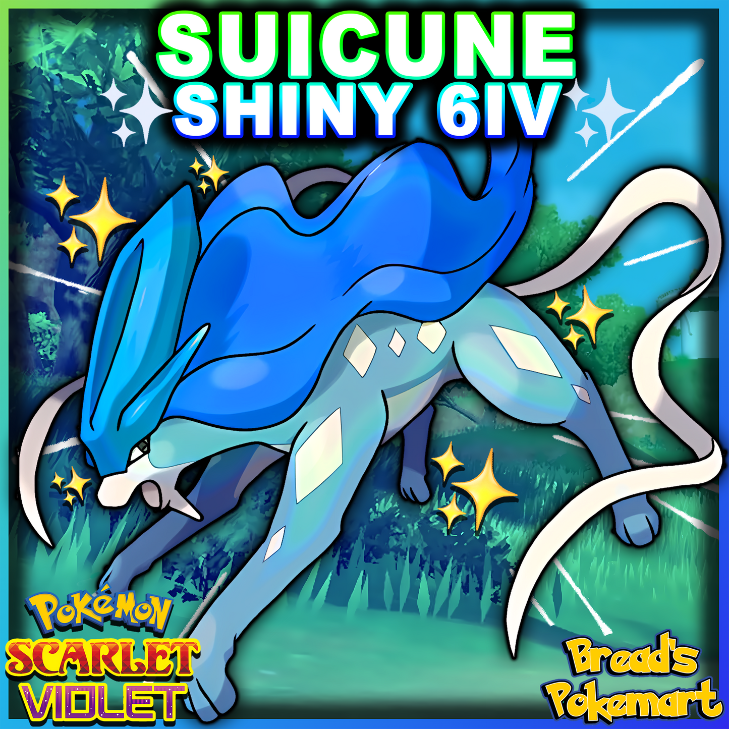 Shiny 6IV Suicune - lv100 Legendary - Battle Ready + EVs