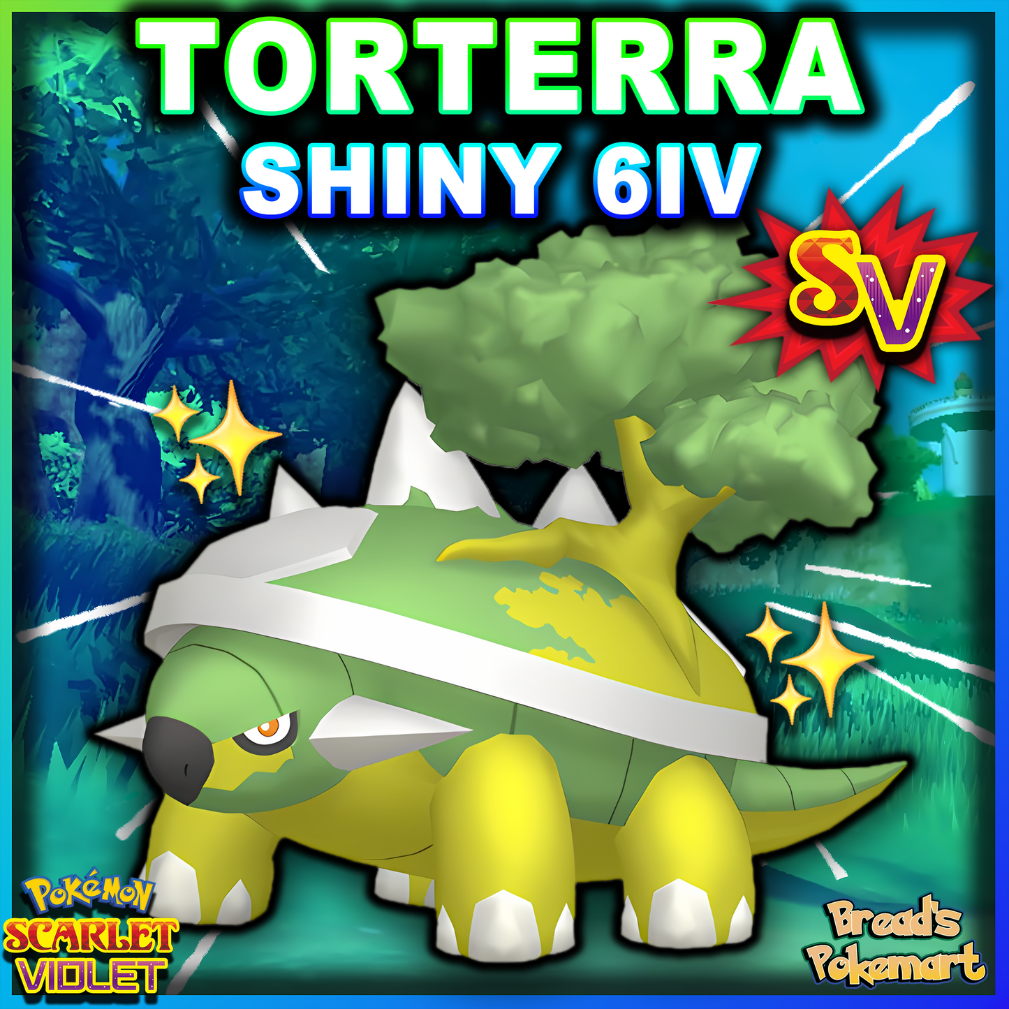 Shiny 6IV Torterra - Battle Ready + EVs - lv100