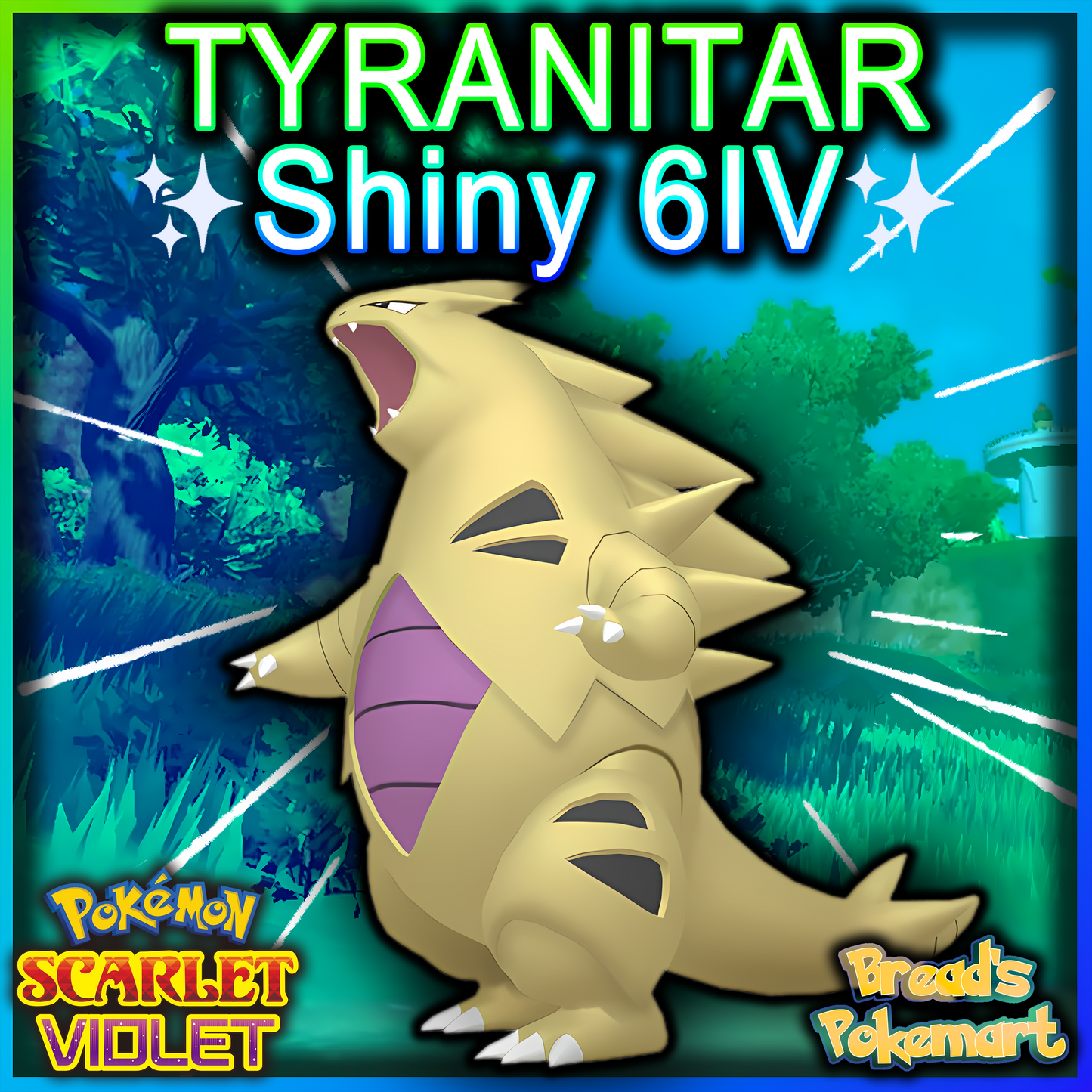 Shiny 6IV Tyranitar - Battle Ready + EVs - lv100