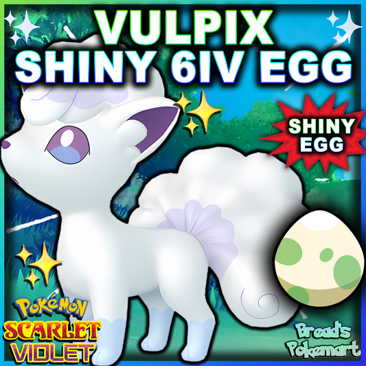 Shiny 6IV Alolan Vulpix Egg - Hatch your own shiny!