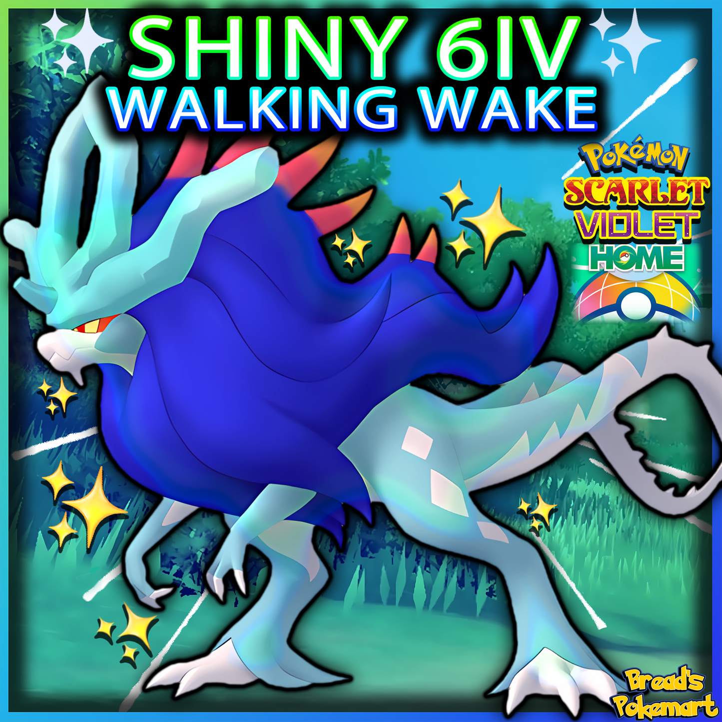 Shiny 6IV Walking Wake - Unlocked Shiny Paradox - lv100 + EVs - Home