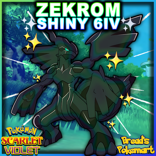 Shiny 6IV Zekrom - lv100 Legendary - Battle Ready + EVs