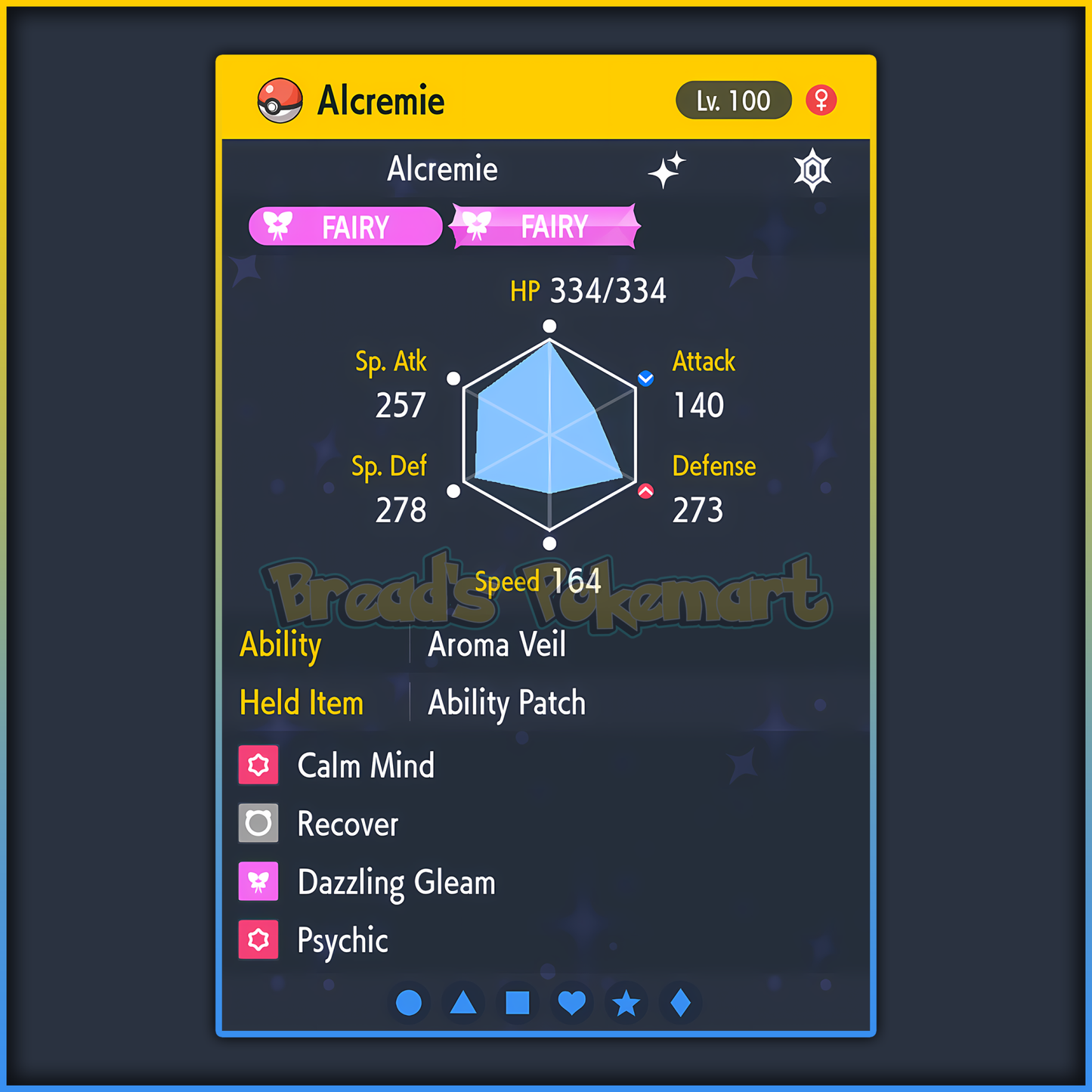 Shiny 6IV Alcremie - lv100 Battle Ready + EVs - Pick form!