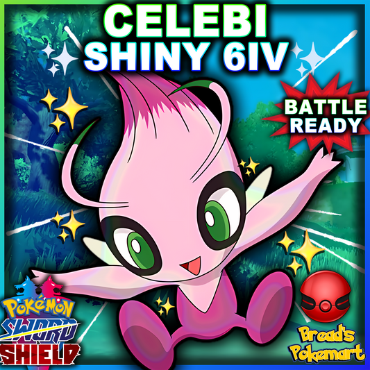 Shiny 6IV Celebi - Competitive Battle Ready - lv100 Event Mythical