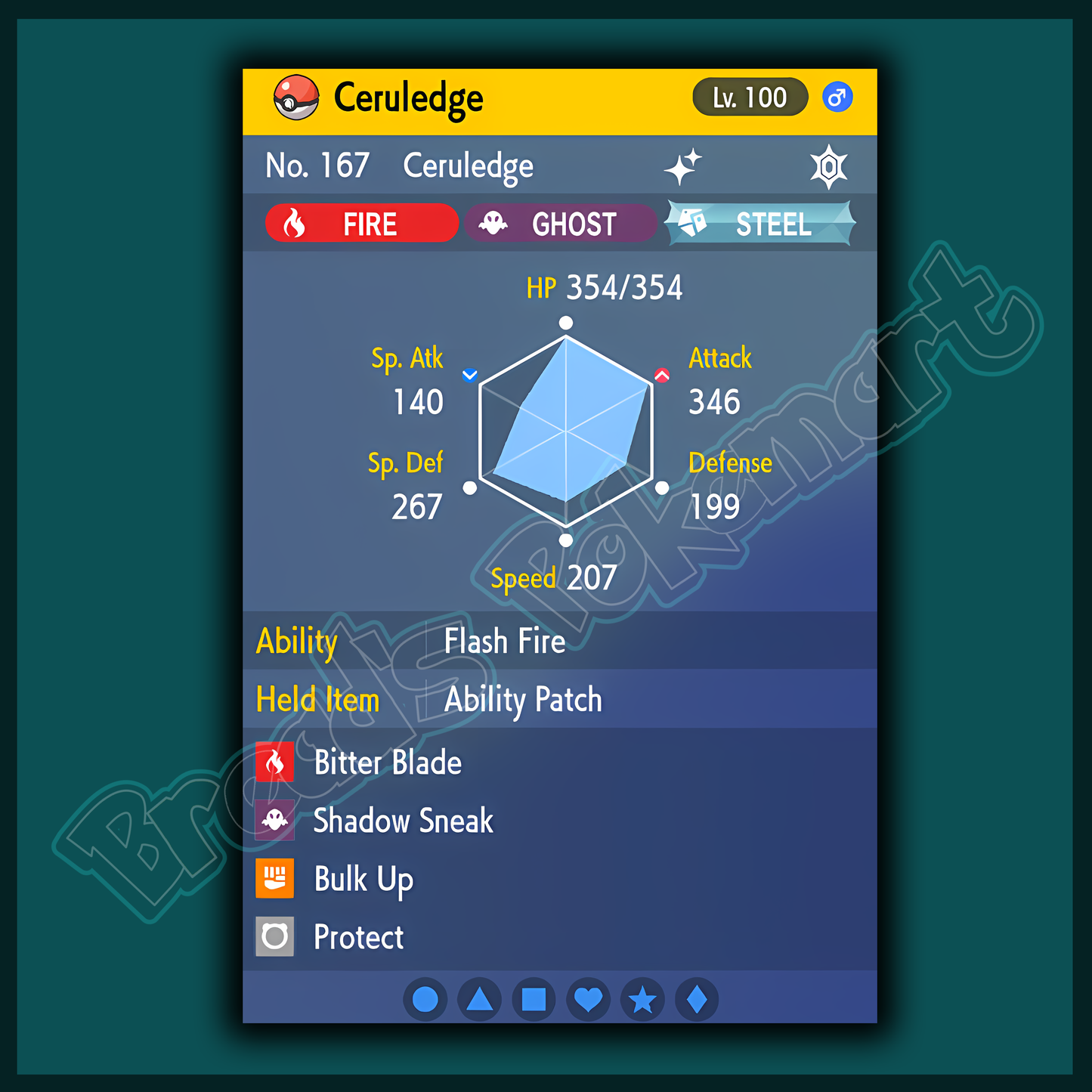 Shiny 6IV Ceruledge - Battle Ready + EVs - lv100