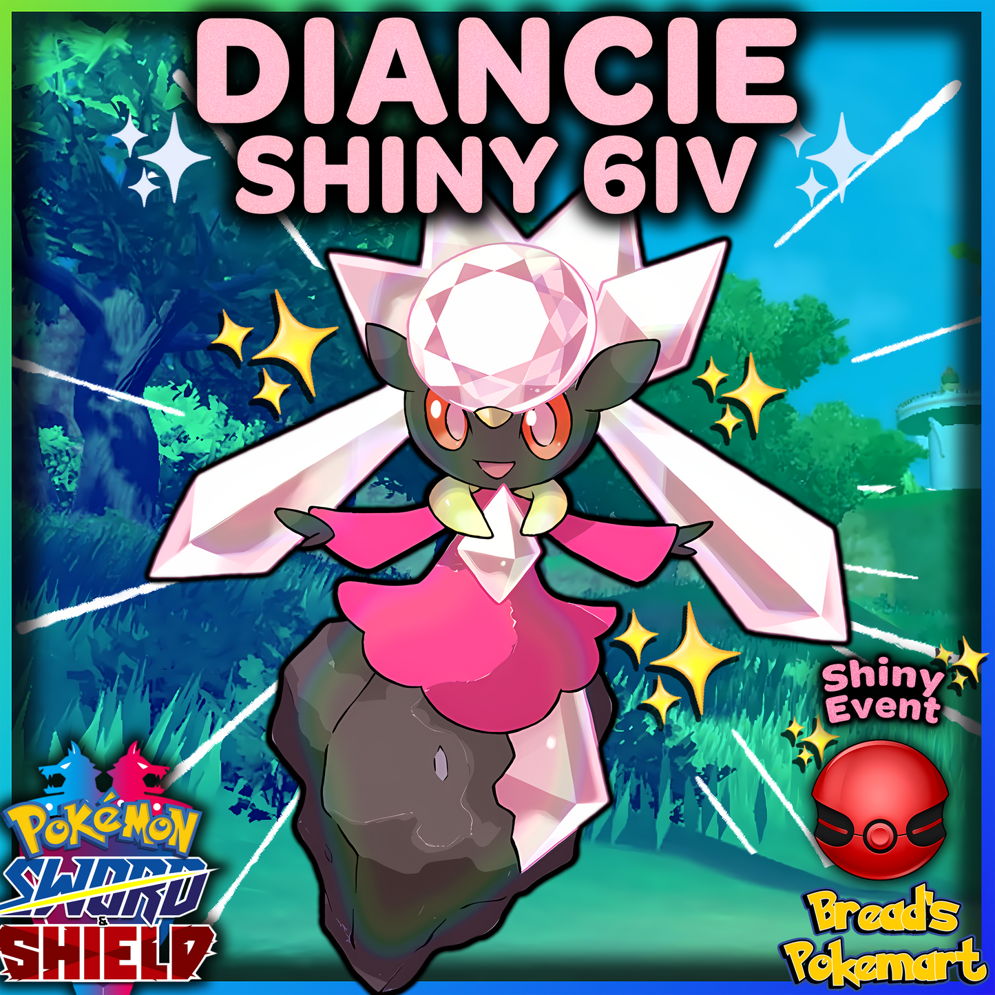 Shiny 6IV Diancie - Competitive Battle Ready - lv100 Event Mythical